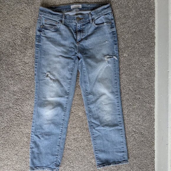 LOFT Sky Blue Cropped Jeans - Picture 2 of 10